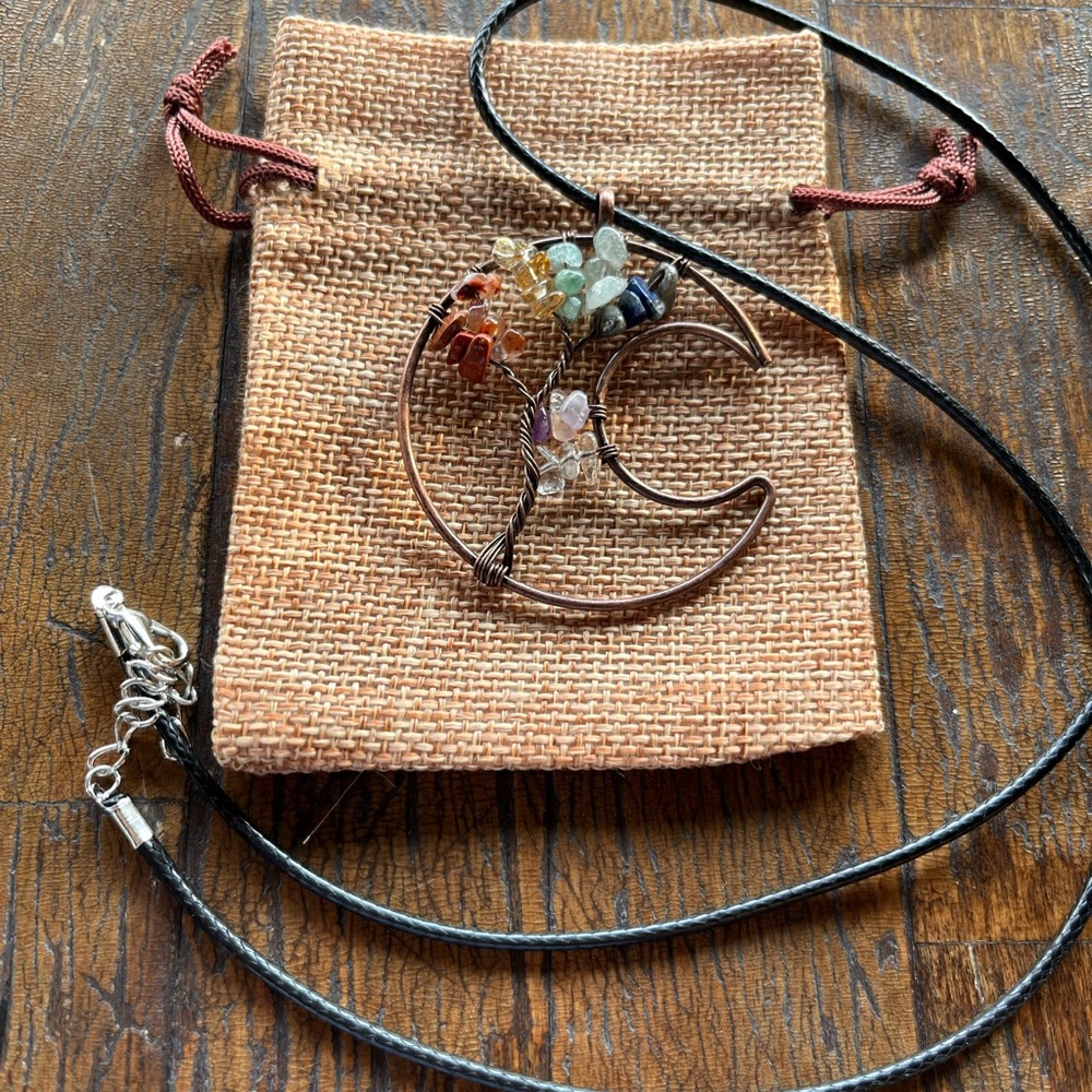 BrandNew 7 Chakras Necklace Genuine Gemstone Necklace Tree of Life Necklace